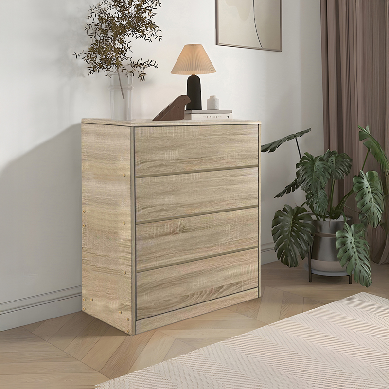 Komodinë Kuanger pakoworld mdf në nuancë natyrale 80x40x89cm