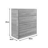 Komodinë Kuanger pakoworld mdf në nuancë natyrale 80x40x89cm