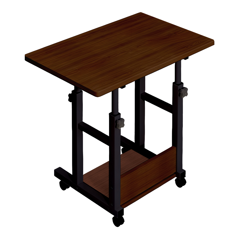 Tavolinë lëvizëse Stolu I pakoworld mdf-metal në ngjyrë lisi të errët 80x40x68cm