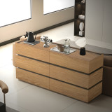 Komodinë me sirtarë Sonlen pakoworld mdf në nuancë lisi 120x40x72cm