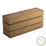 Komodinë me sirtarë Sonlen pakoworld mdf në nuancë lisi 120x40x72cm