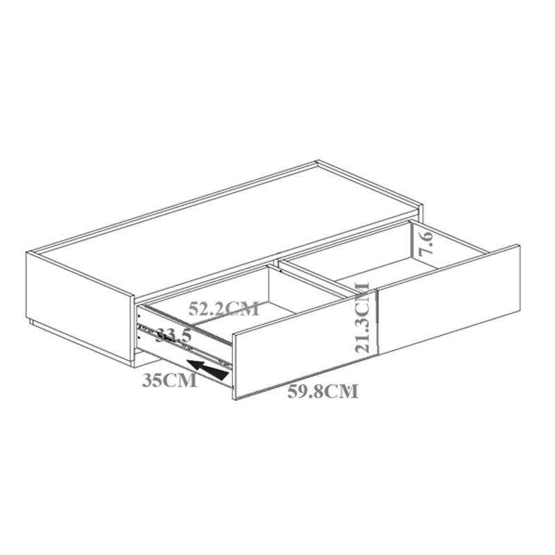 Komodinë me sirtarë Sonlen pakoworld mdf në nuancë lisi 120x40x72cm