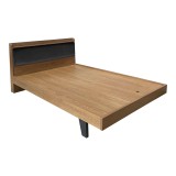 Krevat dopio Frankly pakoworld mdf-pu në ngjyrë arrë-zezë 150x200cm