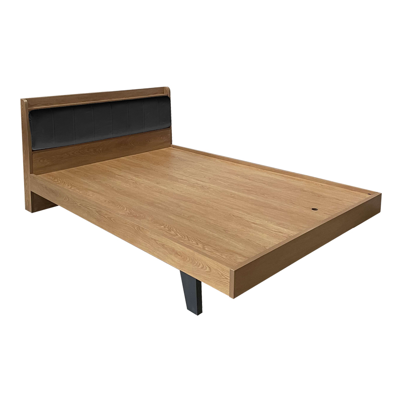 Krevat dopio Frankly pakoworld mdf-pu në ngjyrë arrë-zezë 150x200cm