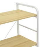 Raft në këmbë Depo pakoworld metal i bardhë-mdf në nuancë natyrale 60x40x120cm