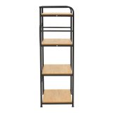Raft në këmbë Depo pakoworld metal i zi-mdf në nuancë lisi 60x40x120cm