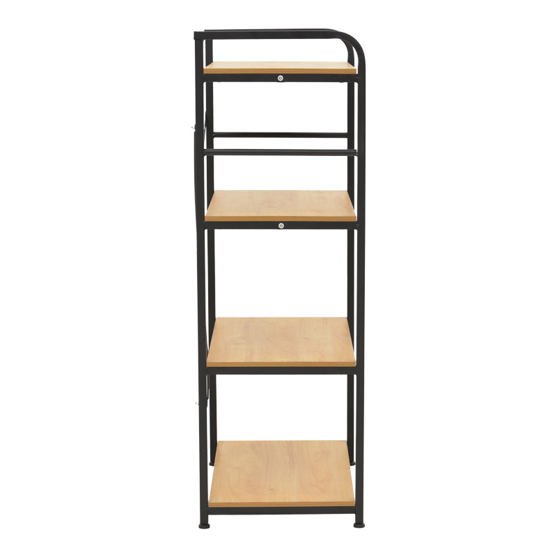 Raft në këmbë Depo pakoworld metal i zi-mdf në nuancë lisi 60x40x120cm