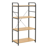 Raft në këmbë Depo pakoworld metal i zi-mdf në nuancë lisi 60x40x120cm