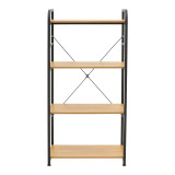 Raft në këmbë Depo pakoworld metal i zi-mdf në nuancë lisi 60x40x120cm