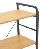 Raft në këmbë Depo pakoworld metal i zi-mdf në nuancë lisi 60x40x120cm