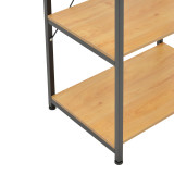 Raft në këmbë Depo pakoworld metal i zi-mdf në nuancë lisi 60x40x120cm