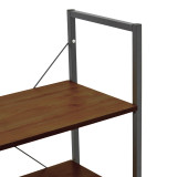 Raft në këmbë me dollap Kuili pakoworld metal i zi-mdf në nuancë arre 60x36x121cm