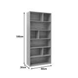 Bibliotekë Evergin pakoworld me sirtarë mdf në ngjyrë lisi 80x30x180cm
