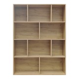 Bibliotekë Evergin pakoworld me sirtarë mdf në ngjyrë lisi 100x30x135cm