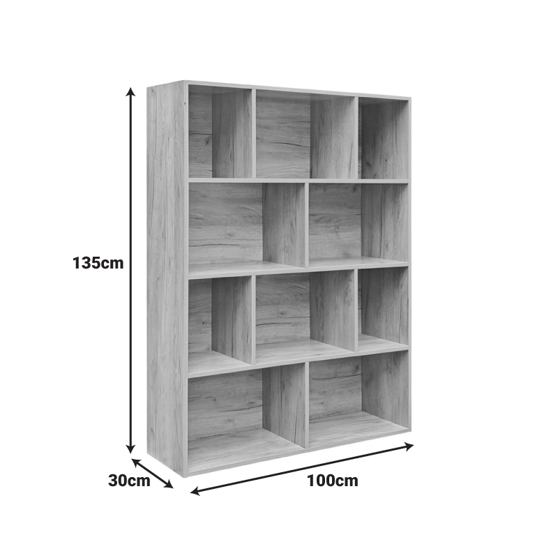 Bibliotekë Evergin pakoworld me sirtarë mdf në ngjyrë lisi 100x30x135cm
