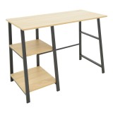 Tavolinë studimi Ferje pakoworld me rafte mdf në ngjyrë natyrale-të zezë 100x48x75cm