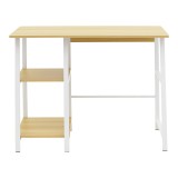 Tavolinë studimi Ferje pakoworld me rafte mdf në ngjyrë natyrale-të bardhë 100x48x75cm