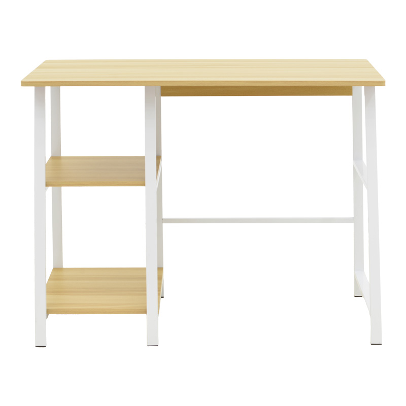 Tavolinë studimi Ferje pakoworld me rafte mdf në ngjyrë natyrale-të bardhë 100x48x75cm