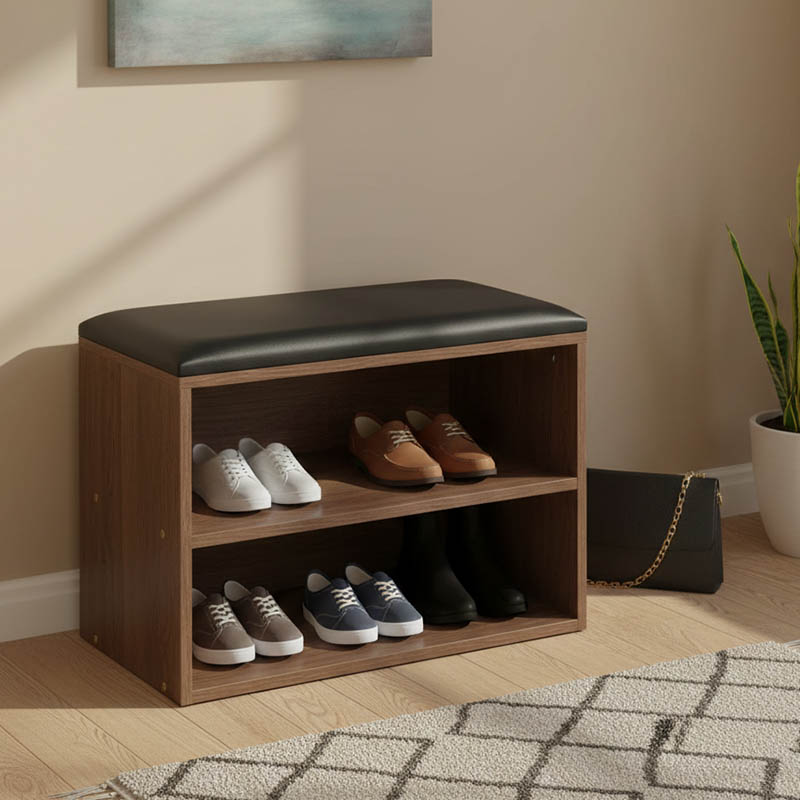 Stol kabinet këpucësh Kiana pakoworld 4 palë në ngjyrë arre 60x32x44cm