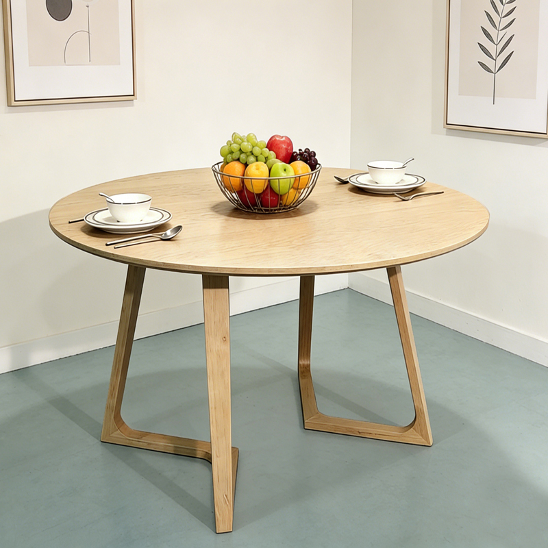 Tavolinë ngrënieje Sedria pakoworld mdf në ngjyrë natyrale D120x75cm