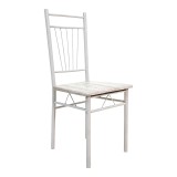 Set ngrënieje Roza pakoworld 5 copë MDF SONOMA dhe këmbë metalike të bardha 120x65x75cm