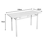 Set ngrënieje Roza pakoworld 5 copë MDF SONOMA dhe këmbë metalike të bardha 120x65x75cm