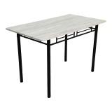 Set ngrënieje Roza pakoworld 5 copë MDF SONOMA dhe këmbë metalike të zeza 120x65x75cm
