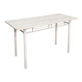 Set ngrënieje Roza pakoworld 5 copë MDF SONOMA dhe këmbë metalike të bardha 110x60x75cm