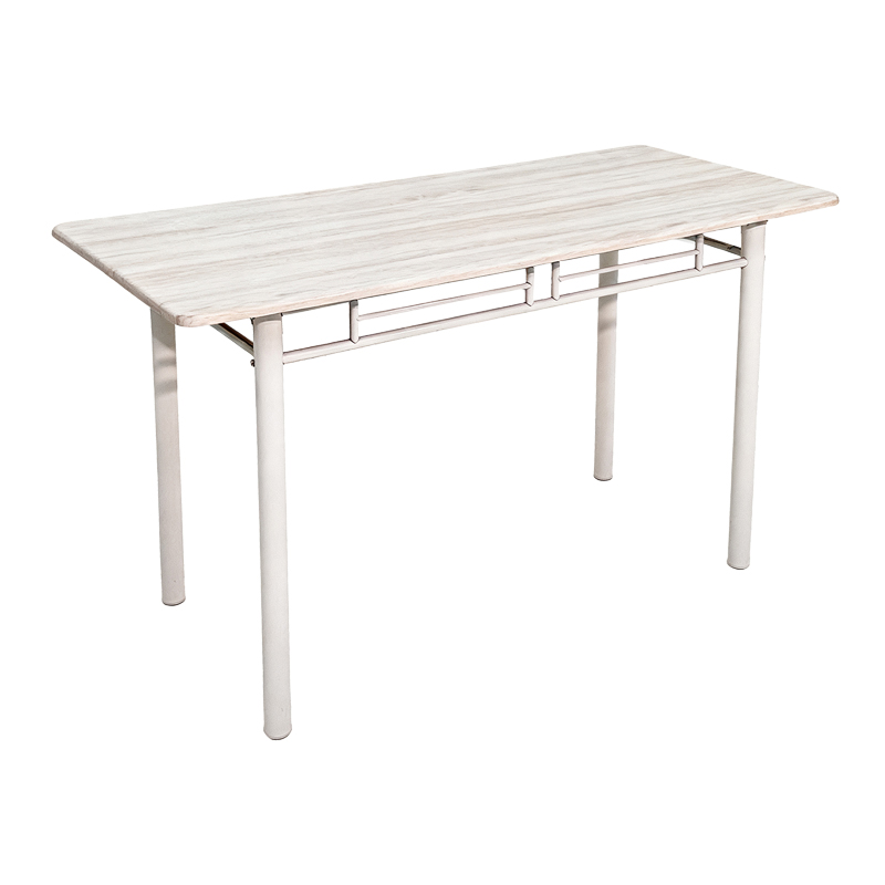 Set ngrënieje Roza pakoworld 5 copë MDF SONOMA dhe këmbë metalike të bardha 110x60x75cm