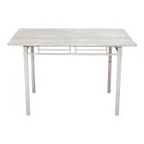 Set ngrënieje Roza pakoworld 5 copë MDF SONOMA dhe këmbë metalike të bardha 110x60x75cm