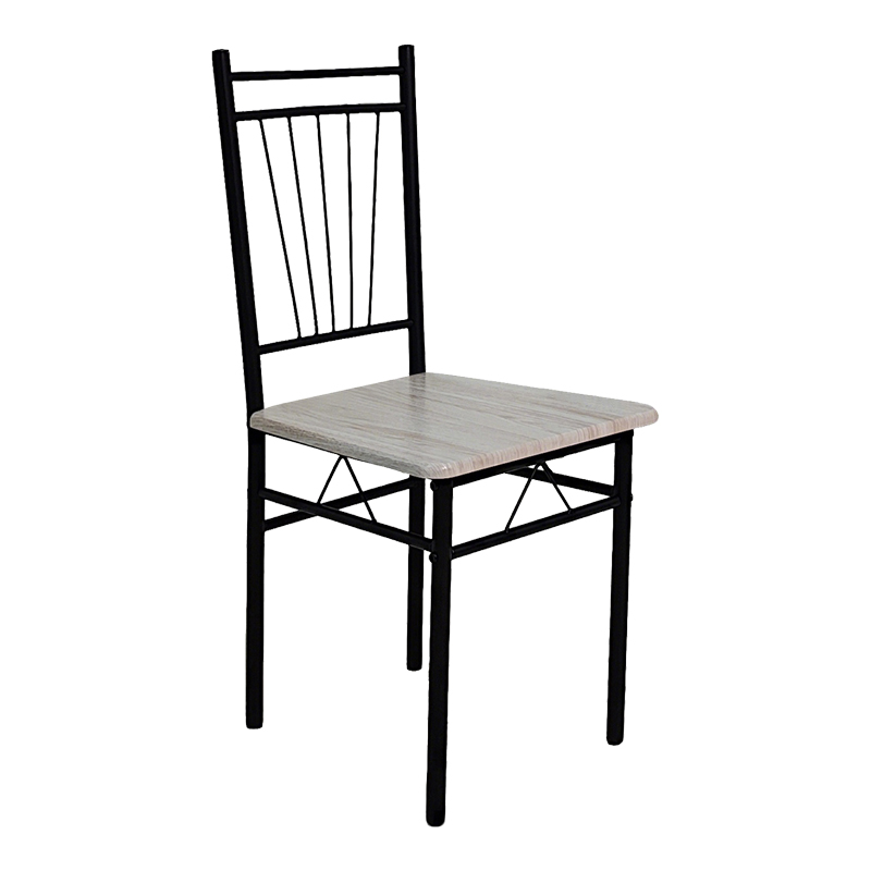 Set ngrënieje Roza pakoworld 5 copë MDF SONOMA dhe këmbë metalike të zeza 110x60x75cm