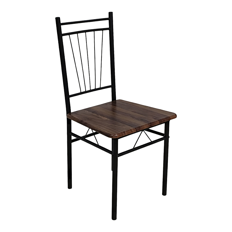 Set ngrënieje Roza pakoworld 5 copë MDF arre dhe këmbë metalike të zeza 110x60x75cm