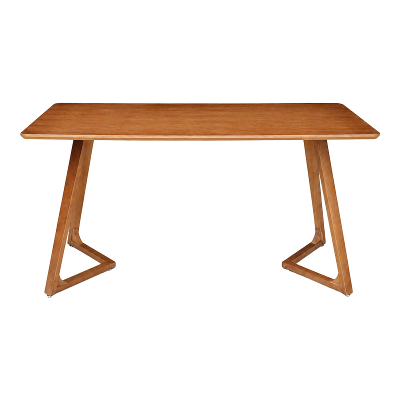 Tavolinë ngrënieje Pendra pakoworld mdf arrë me këmbë druri masiv 150x80x75cm