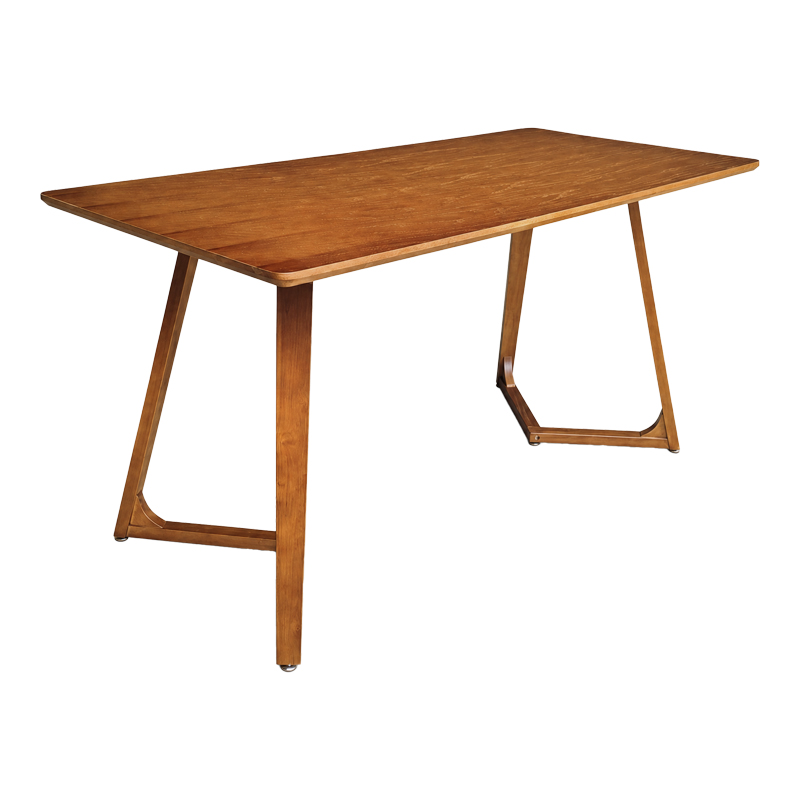 Tavolinë ngrënieje Pendra pakoworld mdf arrë me këmbë druri masiv 150x80x75cm
