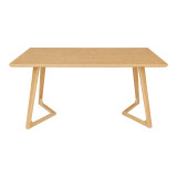 Tavolinë ngrënieje Pendra pakoworld mdf me këmbë druri masiv me finiturë sonoma 150x80x75cm