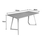 Tavolinë ngrënieje Pendra pakoworld mdf me këmbë druri masiv me finiturë sonoma 150x80x75cm