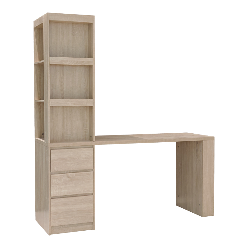 Tavolinë me raft librash Cliner pakoworld SONOMA 140x50x180cm