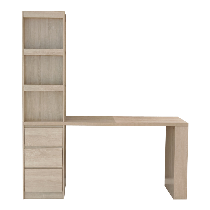 Tavolinë me raft librash Cliner pakoworld SONOMA 140x50x180cm