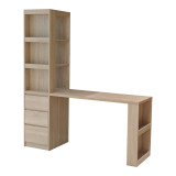 Tavolinë me raft librash Cliner pakoworld SONOMA 140x50x180cm