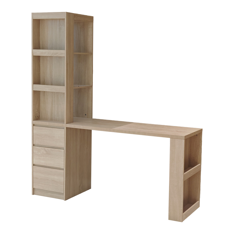 Tavolinë me raft librash Cliner pakoworld SONOMA 140x50x180cm