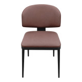 Karrige Leyla pakoworld PU kafe me metal të zi 46x46x82.5cm