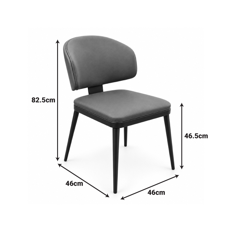 Karrige Leyla pakoworld PU kafe me metal të zi 46x46x82.5cm