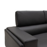 Divan 2 vendesh Shea pakoworld në pu-inox të zi 158x80x87cm