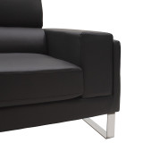 Divan 2 vendesh Shea pakoworld në pu-inox të zi 158x80x87cm