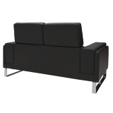 Divan 2 vendesh Shea pakoworld në pu-inox të zi 158x80x87cm