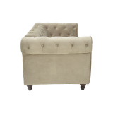 Divan dysh Chesterfield tip pakoworld prej kadifeje në nuancë bezhë 160x84x67cm