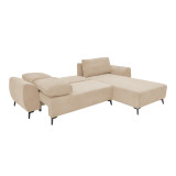 Divan krevat 3-vendësh me hapësirë ruajtjeje Settee Pakoworld pëlhurë në ngjyrë bezhë 286x204x93cm