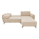 Divan krevat 3-vendësh me hapësirë ruajtjeje Settee Pakoworld pëlhurë në ngjyrë bezhë 286x204x93cm
