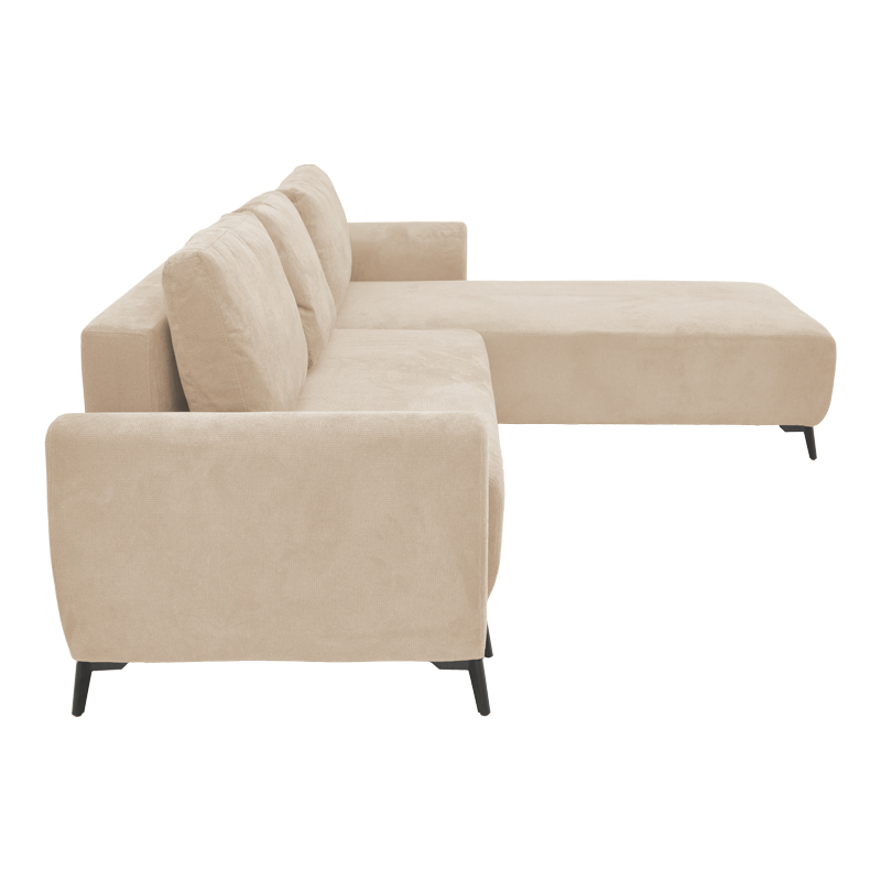 Divan krevat 3-vendësh me hapësirë ruajtjeje Settee Pakoworld pëlhurë në ngjyrë bezhë 286x204x93cm
