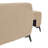 Divan krevat 3-vendësh me hapësirë ruajtjeje Settee Pakoworld pëlhurë në ngjyrë bezhë 286x204x93cm